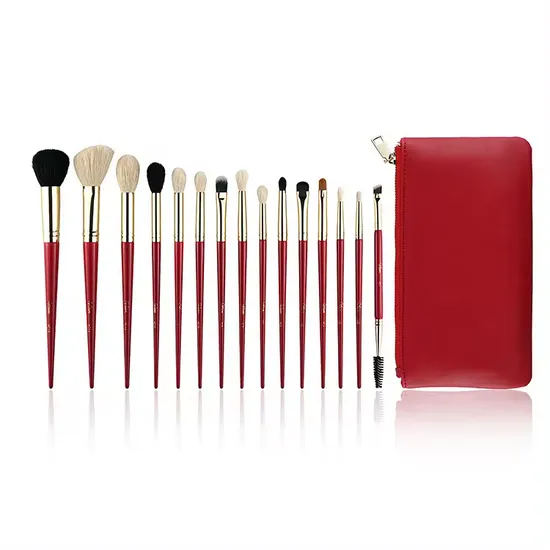 Fabrik-Großhandelspreis angepasst Logo 14PCS natürliche Make-up-Pinsel-Set Kosmetikpinsel